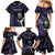 New Zealand Maori Rugby Personalised Family Matching Mermaid Dress and Hawaiian Shirt Ta Moko Silver Fern - Paua Purple