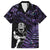 New Zealand Maori Rugby Personalised Family Matching Off The Shoulder Long Sleeve Dress and Hawaiian Shirt Ta Moko Silver Fern - Paua Purple