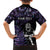 New Zealand Maori Rugby Personalised Family Matching Puletasi and Hawaiian Shirt Ta Moko Silver Fern - Paua Purple