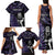 New Zealand Maori Rugby Personalised Family Matching Tank Maxi Dress and Hawaiian Shirt Ta Moko Silver Fern - Paua Purple