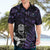 New Zealand Maori Rugby Personalised Hawaiian Shirt Ta Moko Silver Fern - Paua Purple