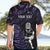 New Zealand Maori Rugby Personalised Hawaiian Shirt Ta Moko Silver Fern - Paua Purple