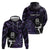 New Zealand Maori Rugby Personalised Hoodie Ta Moko Silver Fern - Paua Purple