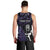 New Zealand Maori Rugby Personalised Men Tank Top Ta Moko Silver Fern - Paua Purple