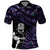 New Zealand Maori Rugby Personalised Polo Shirt Ta Moko Silver Fern - Paua Purple