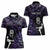 New Zealand Maori Rugby Personalised Women Polo Shirt Ta Moko Silver Fern - Paua Purple