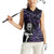 New Zealand Maori Rugby Personalised Women Sleeveless Polo Shirt Ta Moko Silver Fern - Paua Purple