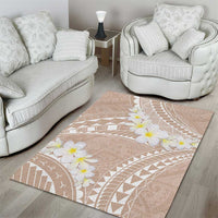 Polynesian Vintage Floral Area Rug Beige Motifs - Polynesian Pride