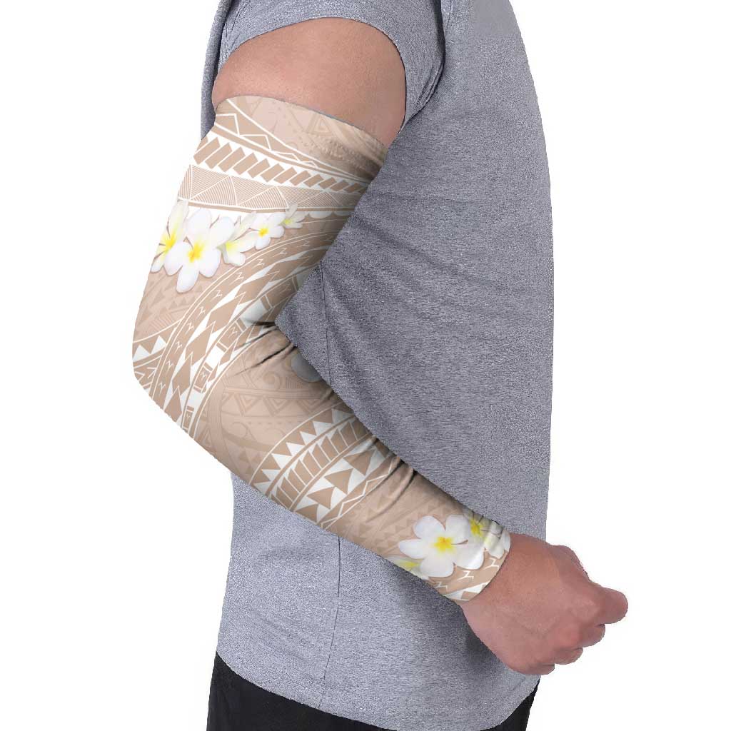 Polynesian Vintage Floral Arm Sleeves Beige Motifs - Polynesian Pride