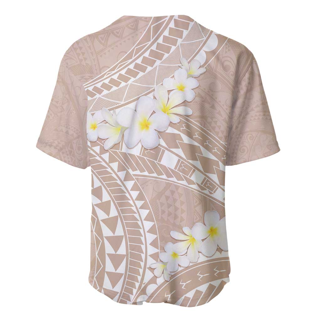 Polynesian Vintage Floral Baseball Jersey Beige Motifs - Polynesian Pride