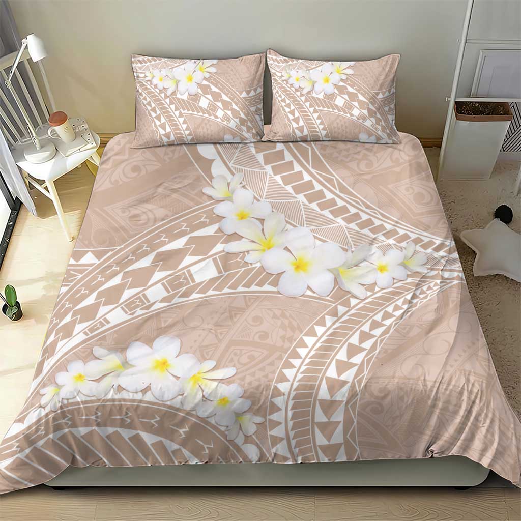 Polynesian Vintage Floral Bedding Set Beige Motifs - Polynesian Pride