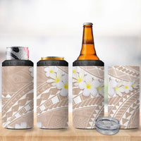 Polynesian Vintage Floral 4 in 1 Can Cooler Tumbler Beige Motifs LT7 - Polynesian Pride