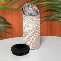 Polynesian Vintage Floral 4 in 1 Can Cooler Tumbler Beige Motifs LT7 - Polynesian Pride