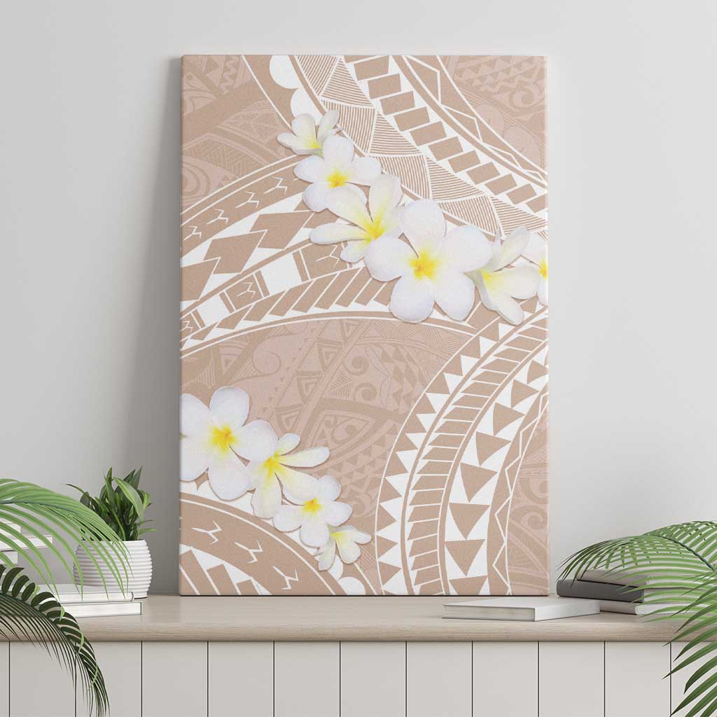 Polynesian Vintage Floral Canvas Wall Art Beige Motifs LT7 - Polynesian Pride