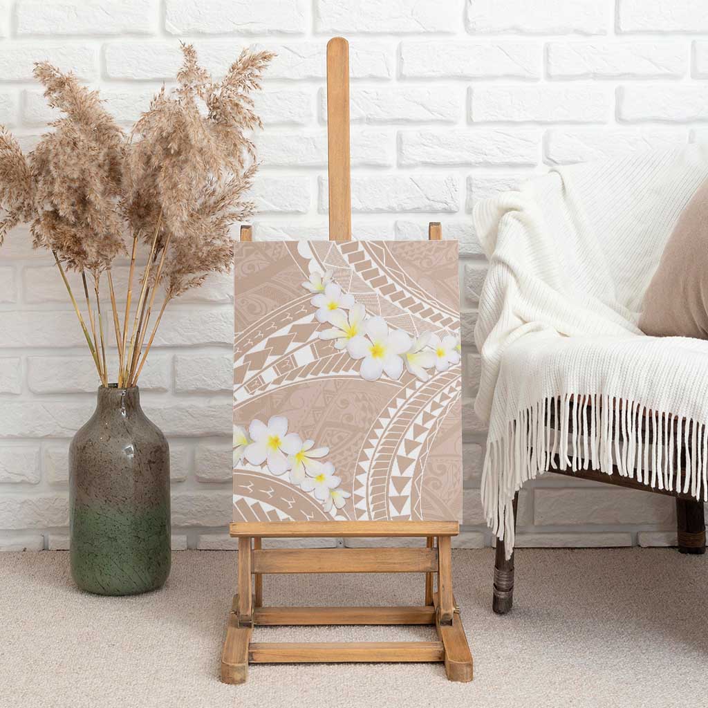 Polynesian Vintage Floral Canvas Wall Art Beige Motifs LT7 - Polynesian Pride