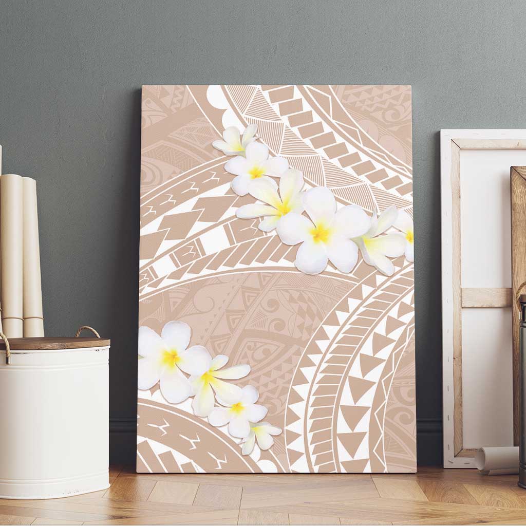 Polynesian Vintage Floral Canvas Wall Art Beige Motifs LT7 - Polynesian Pride