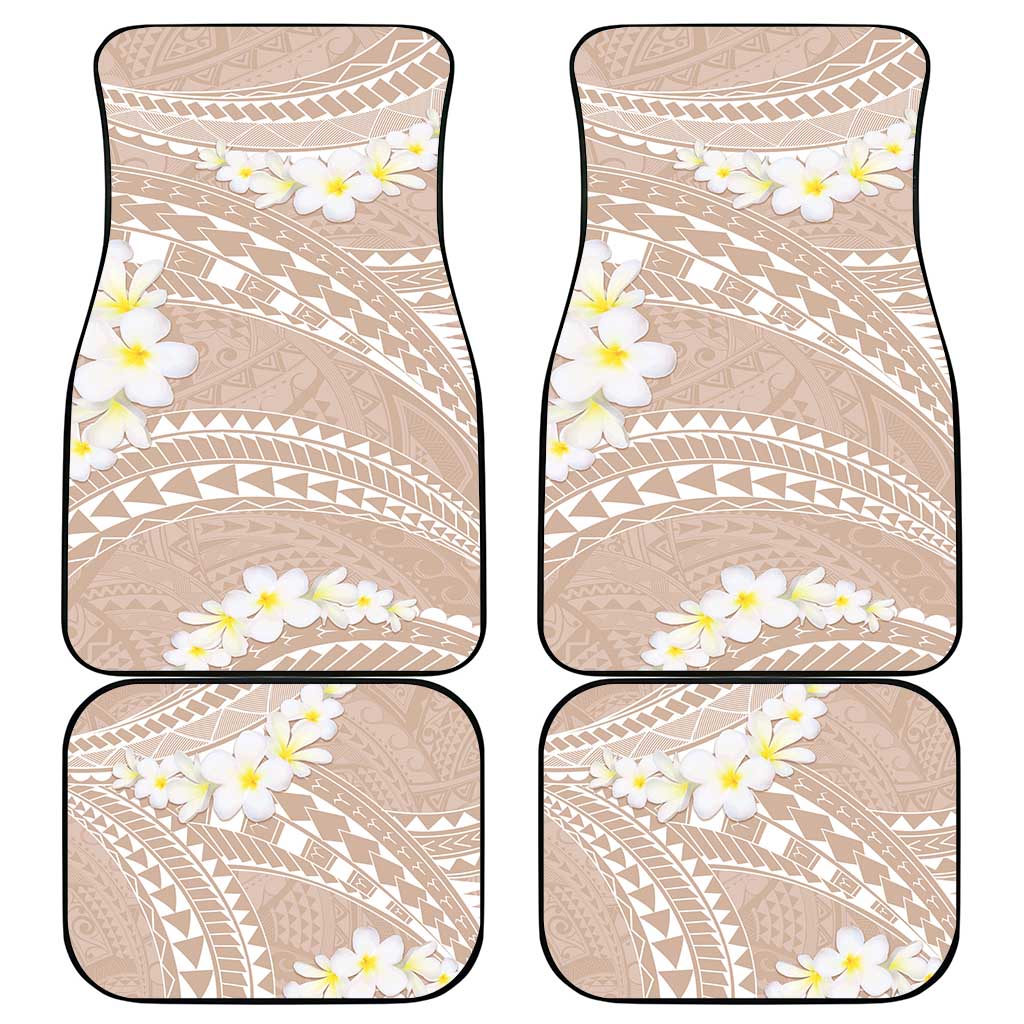 Polynesian Vintage Floral Car Mats Beige Motifs LT7 - Polynesian Pride