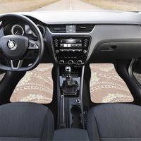 Polynesian Vintage Floral Car Mats Beige Motifs LT7 Set 2pcs - Front Beige - Polynesian Pride