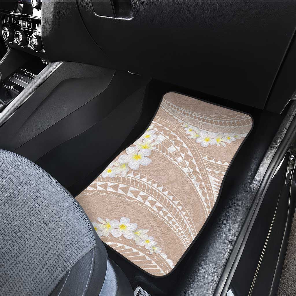 Polynesian Vintage Floral Car Mats Beige Motifs LT7 - Polynesian Pride