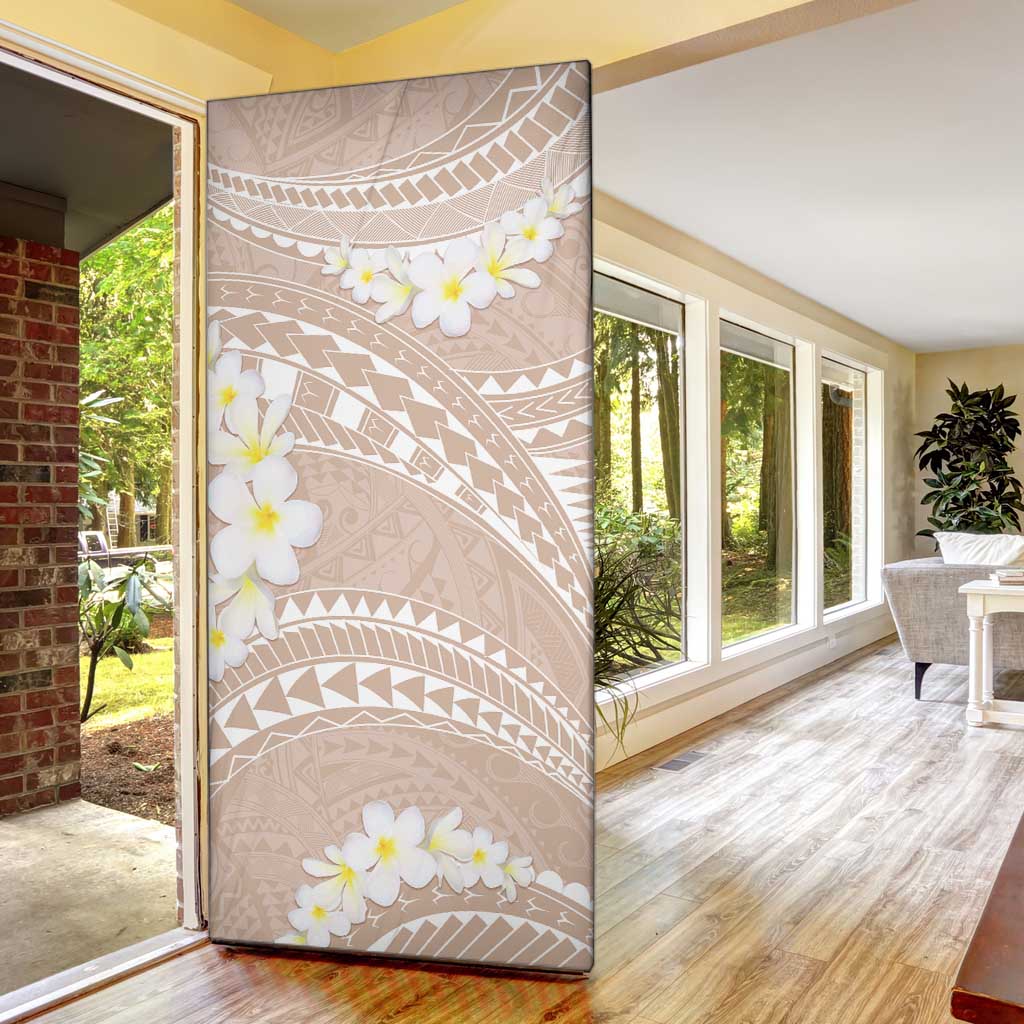 Polynesian Vintage Floral Door Cover Beige Motifs LT7 - Polynesian Pride