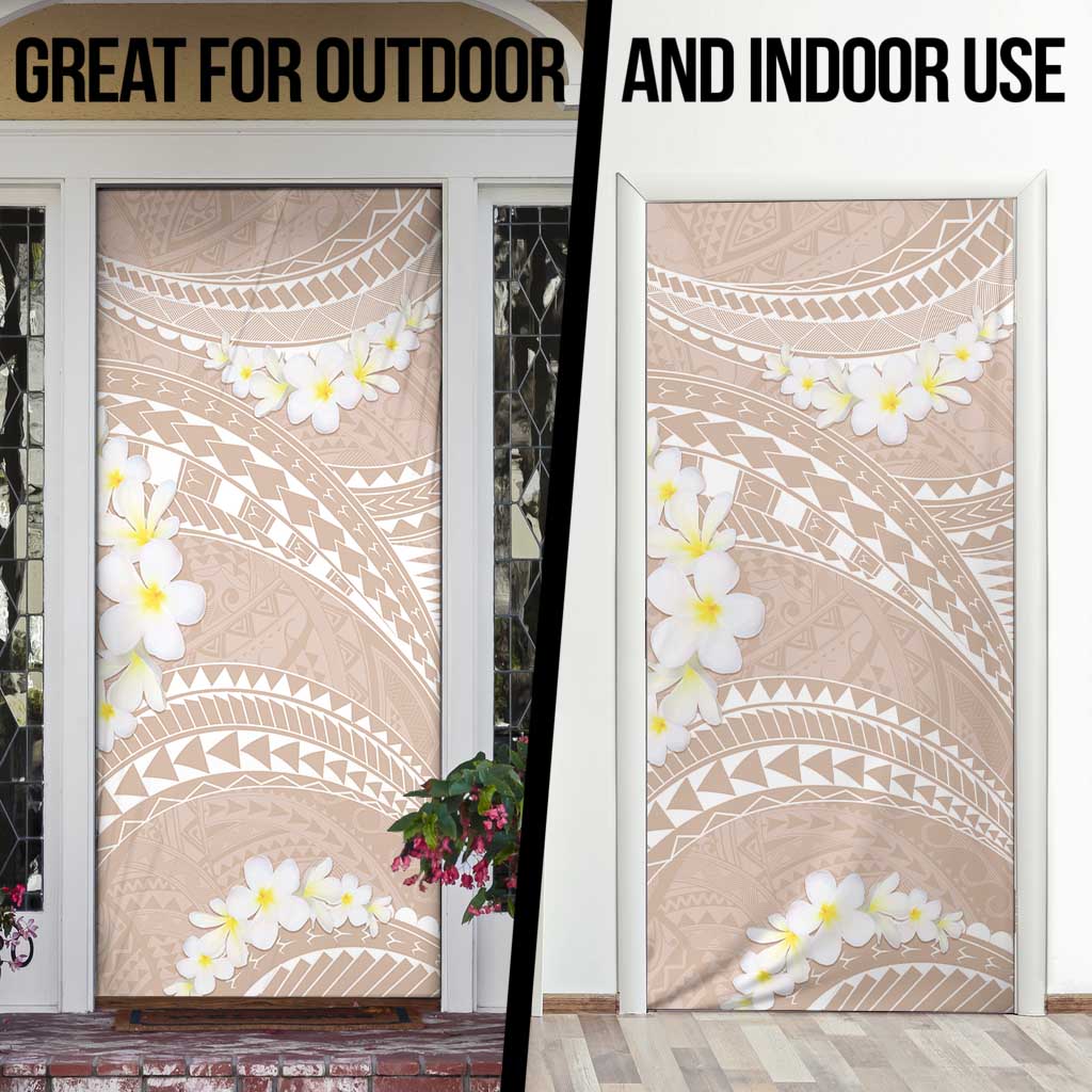 Polynesian Vintage Floral Door Cover Beige Motifs LT7 - Polynesian Pride