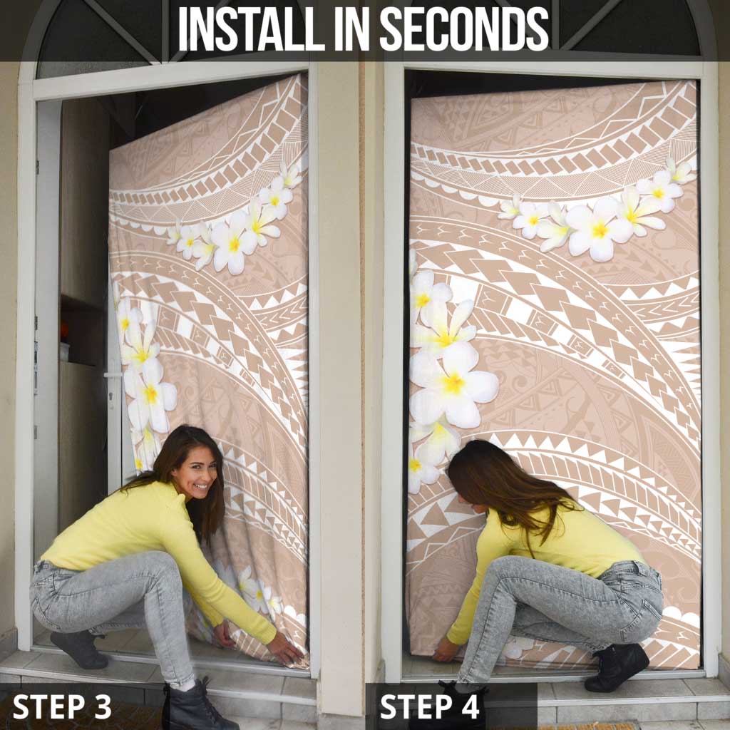 Polynesian Vintage Floral Door Cover Beige Motifs LT7 - Polynesian Pride