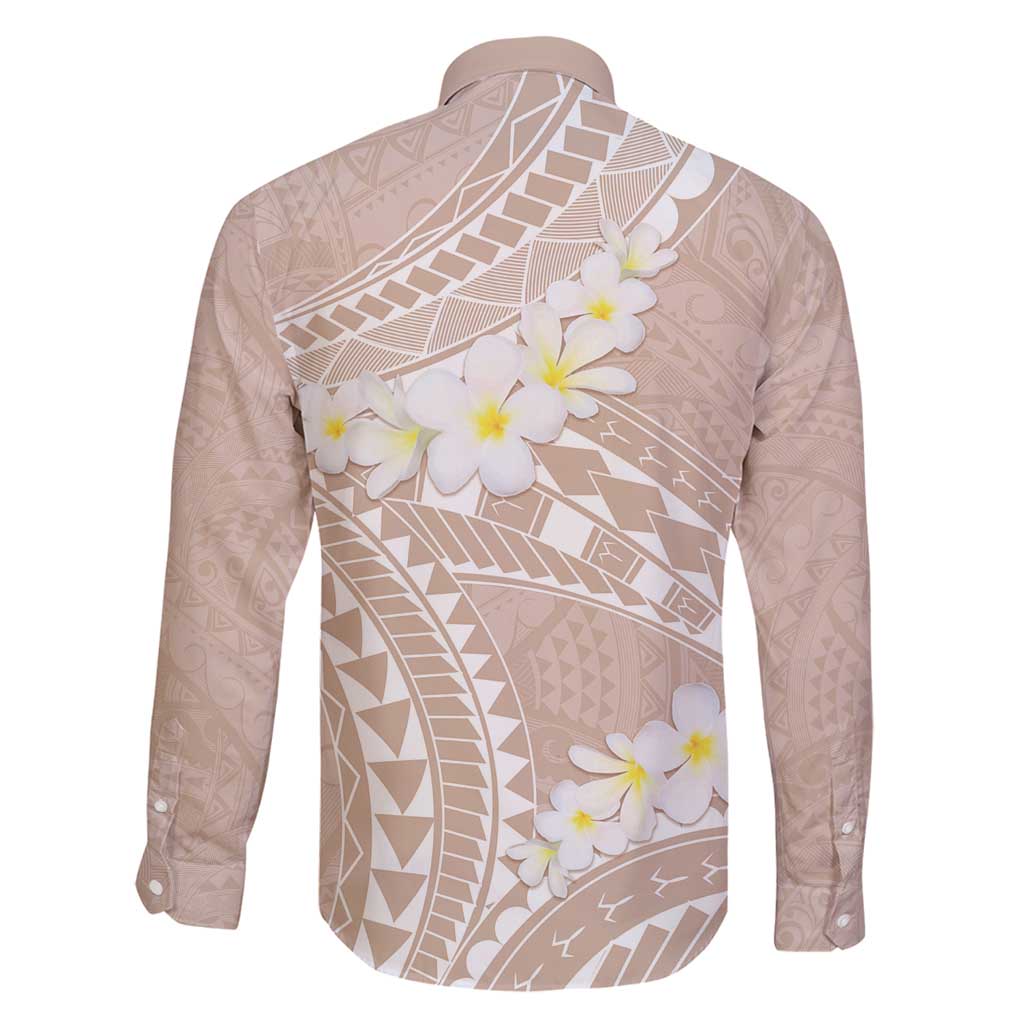 Polynesian Vintage Floral Family Matching Mermaid Dress and Hawaiian Shirt Beige Motifs - Polynesian Pride