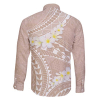 Polynesian Vintage Floral Family Matching Mermaid Dress and Hawaiian Shirt Beige Motifs - Polynesian Pride