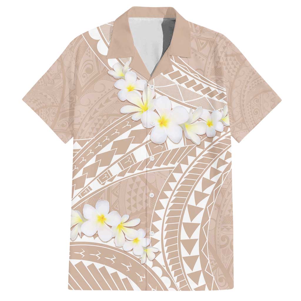 Polynesian Vintage Floral Family Matching Off Shoulder Maxi Dress and Hawaiian Shirt Beige Motifs - Polynesian Pride