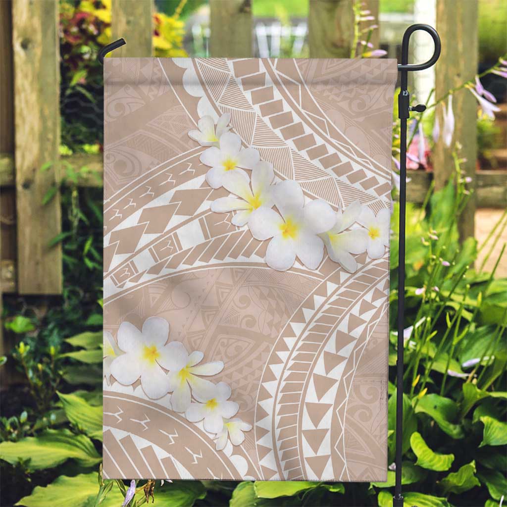 Polynesian Vintage Floral Garden Flag Beige Motifs - Polynesian Pride