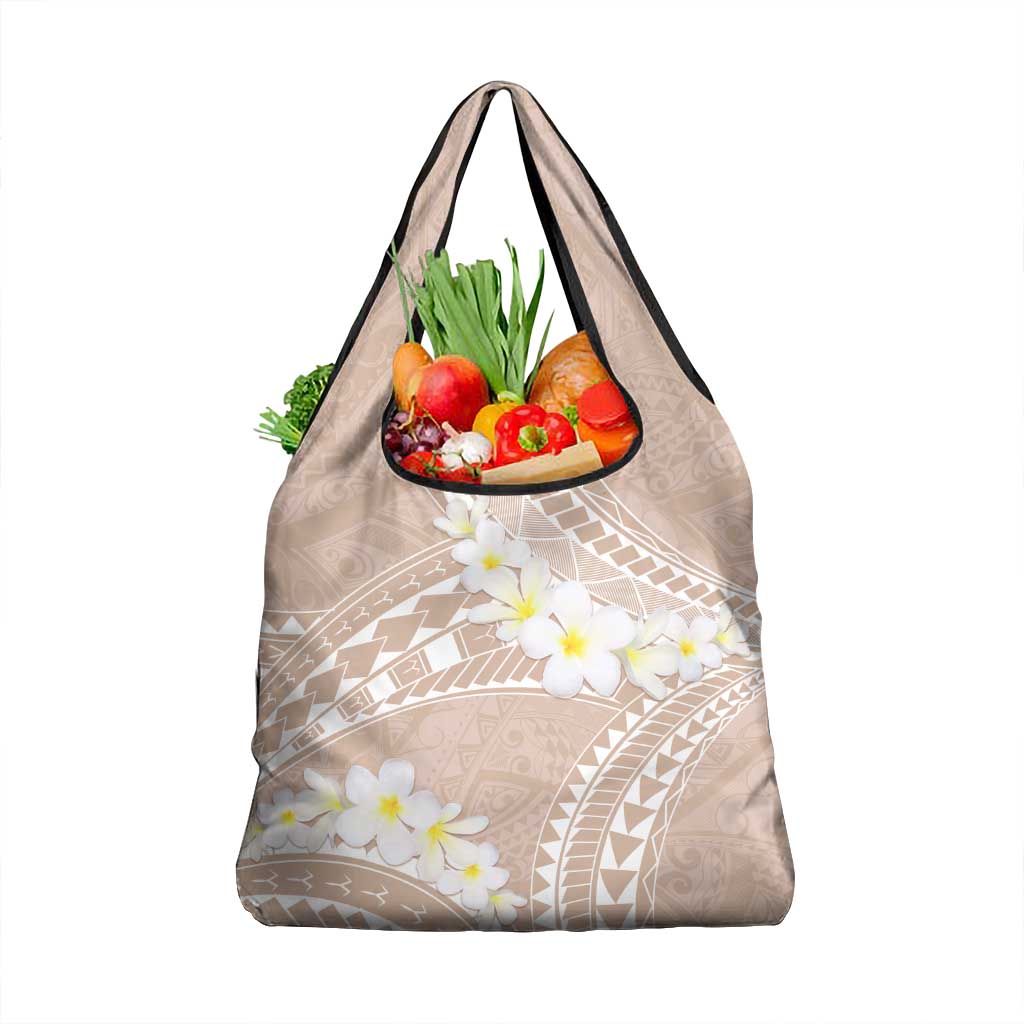 Polynesian Vintage Floral Grocery Bag Beige Motifs LT7 1-pack One Size Beige - Polynesian Pride
