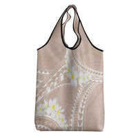 Polynesian Vintage Floral Grocery Bag Beige Motifs LT7 - Polynesian Pride