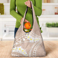 Polynesian Vintage Floral Grocery Bag Beige Motifs LT7 - Polynesian Pride