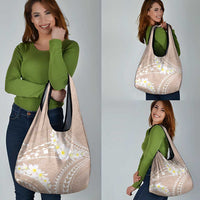 Polynesian Vintage Floral Grocery Bag Beige Motifs LT7 - Polynesian Pride