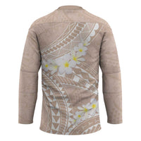 Polynesian Vintage Floral Hockey Jersey Beige Motifs LT7 - Polynesian Pride