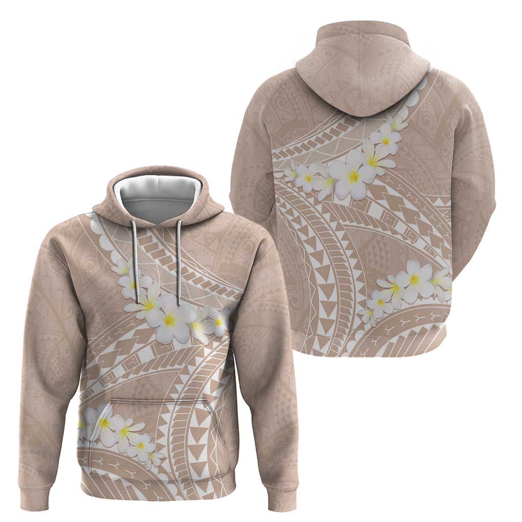 Polynesian Vintage Floral Hoodie Beige Motifs - Polynesian Pride