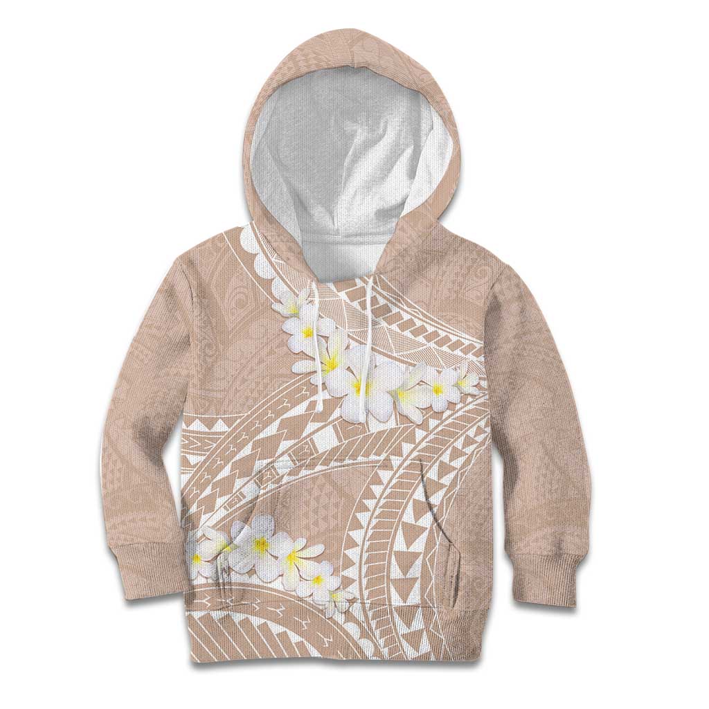Polynesian Vintage Floral Kid Hoodie Beige Motifs - Polynesian Pride
