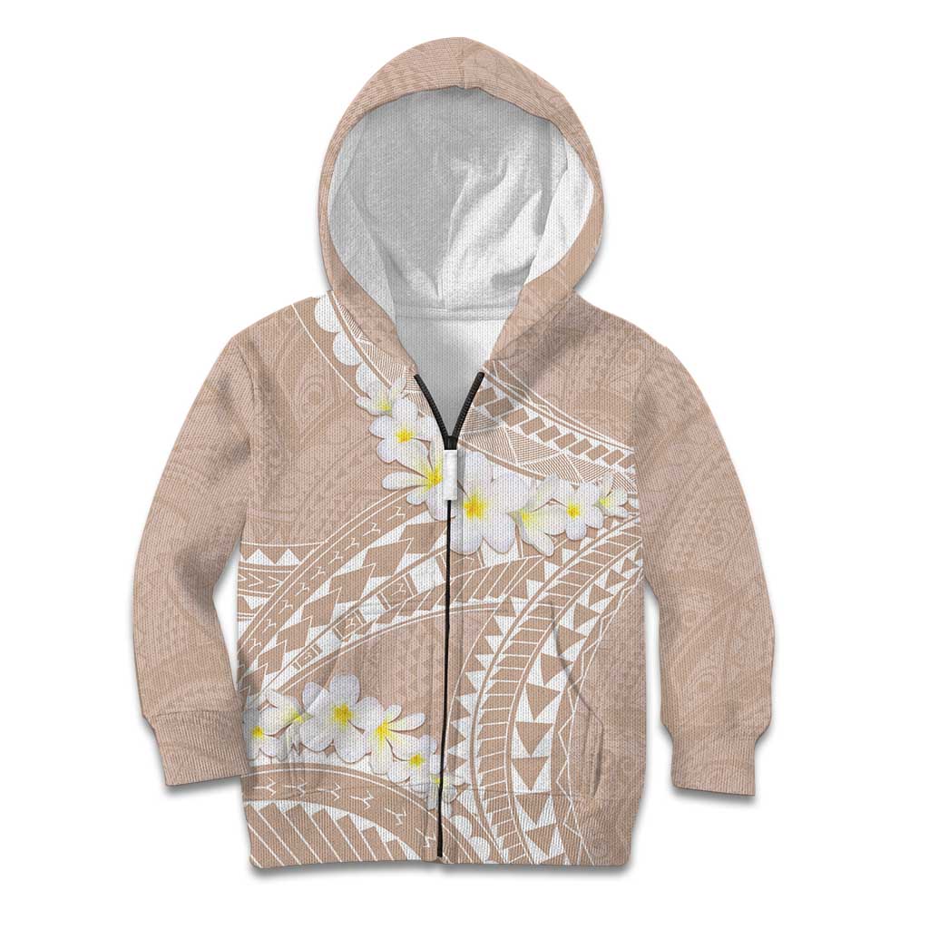 Polynesian Vintage Floral Kid Hoodie Beige Motifs - Polynesian Pride