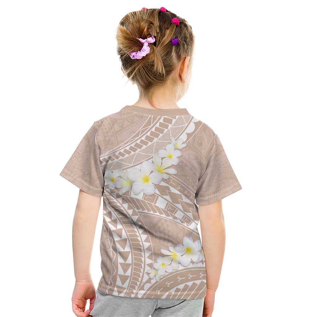 Polynesian Vintage Floral Kid T Shirt Beige Motifs - Polynesian Pride