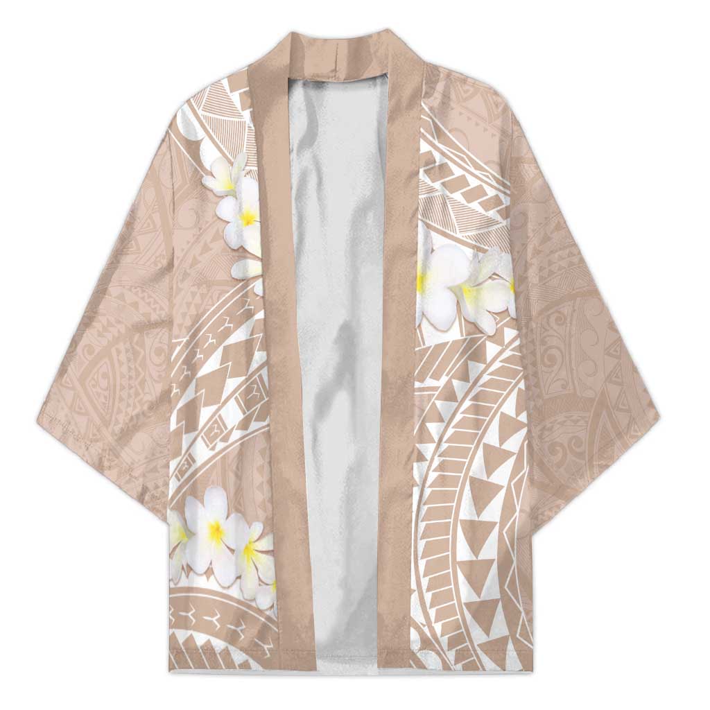 Polynesian Vintage Floral Kimono Beige Motifs LT7 Unisex Beige - Polynesian Pride
