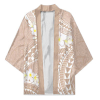 Polynesian Vintage Floral Kimono Beige Motifs LT7 Unisex Beige - Polynesian Pride