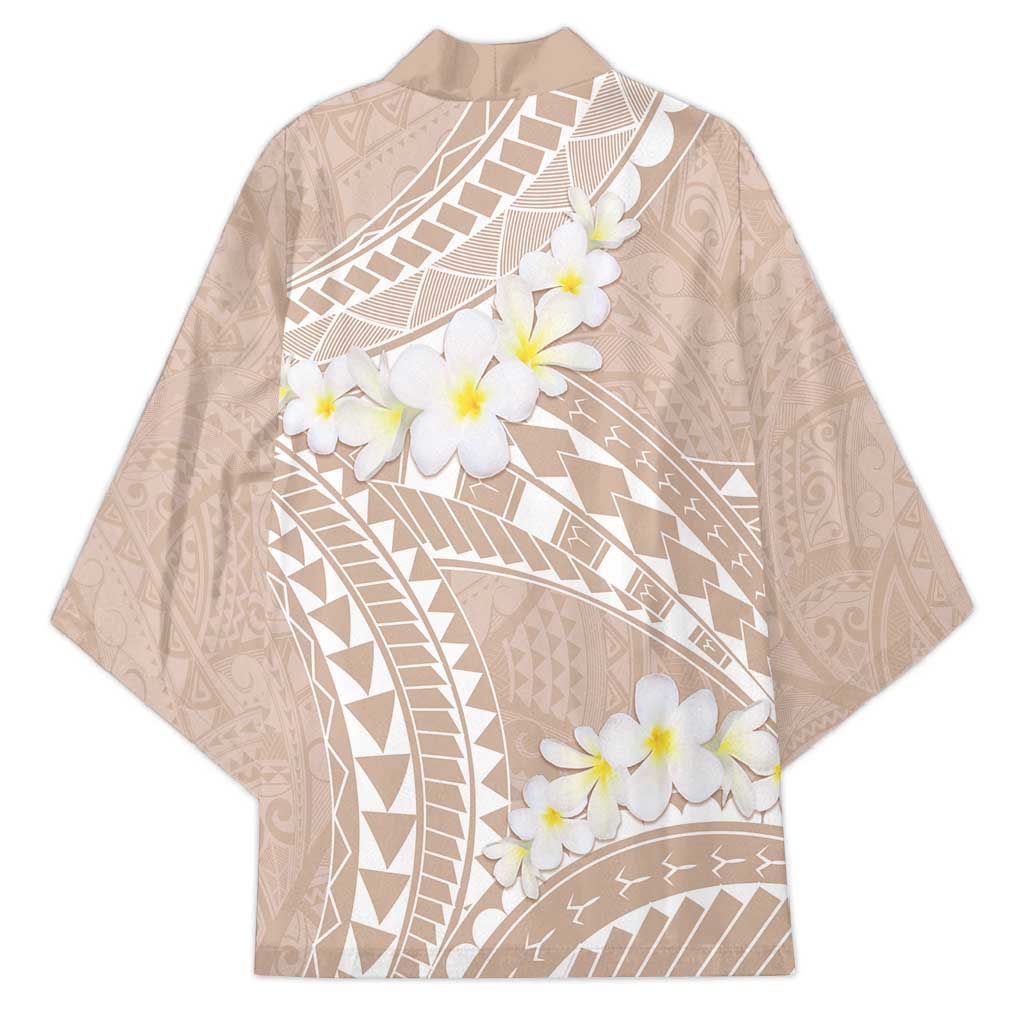 Polynesian Vintage Floral Kimono Beige Motifs LT7 - Polynesian Pride