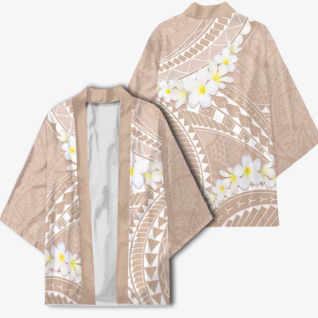 Polynesian Vintage Floral Kimono Beige Motifs LT7 - Polynesian Pride