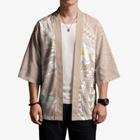 Polynesian Vintage Floral Kimono Beige Motifs LT7 - Polynesian Pride