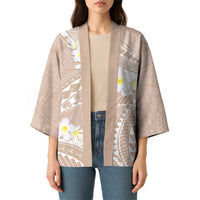 Polynesian Vintage Floral Kimono Beige Motifs LT7 - Polynesian Pride