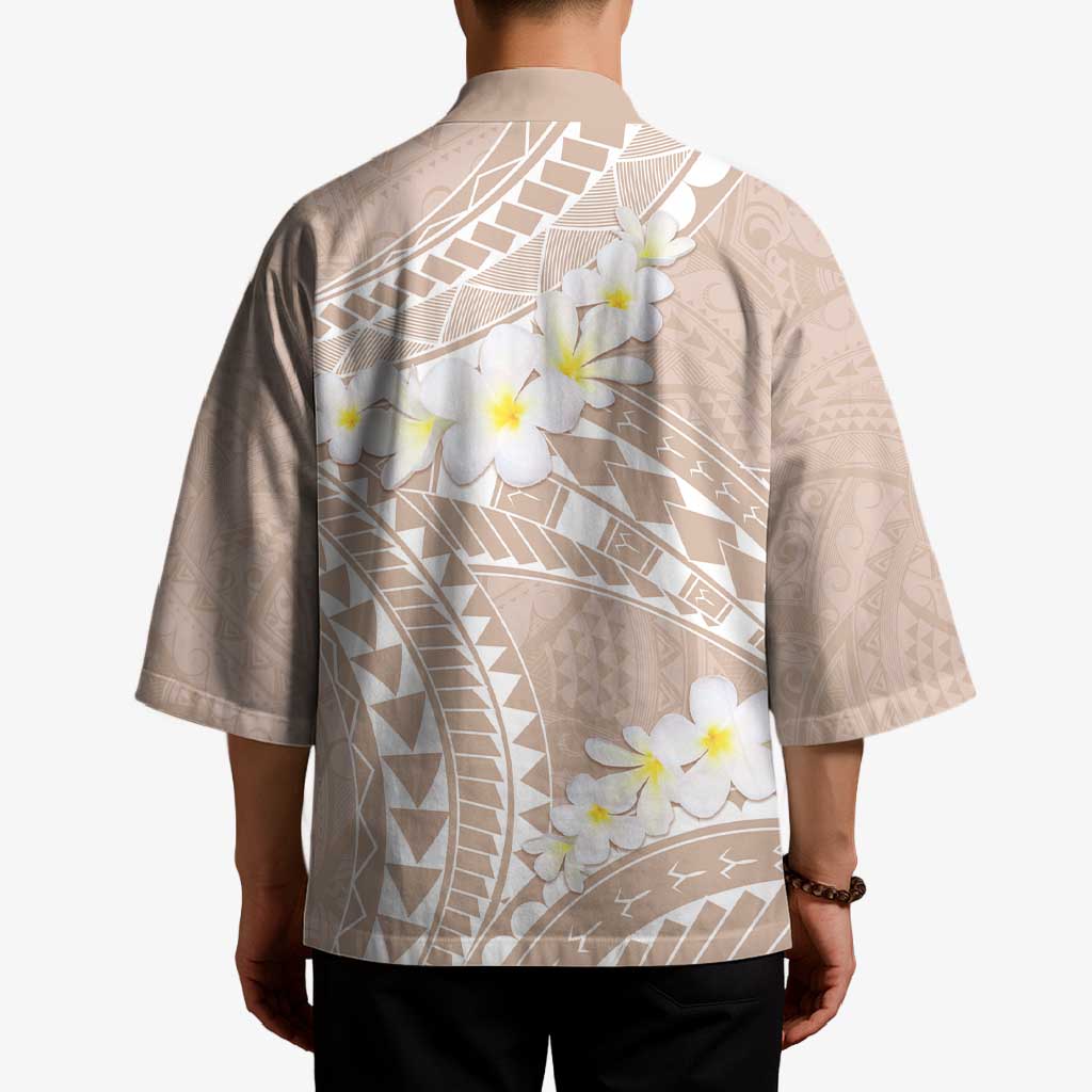 Polynesian Vintage Floral Kimono Beige Motifs LT7 - Polynesian Pride