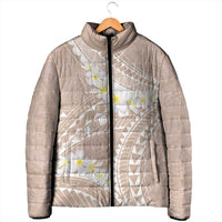 Polynesian Vintage Floral Padded Jacket Beige Motifs LT7 - Polynesian Pride