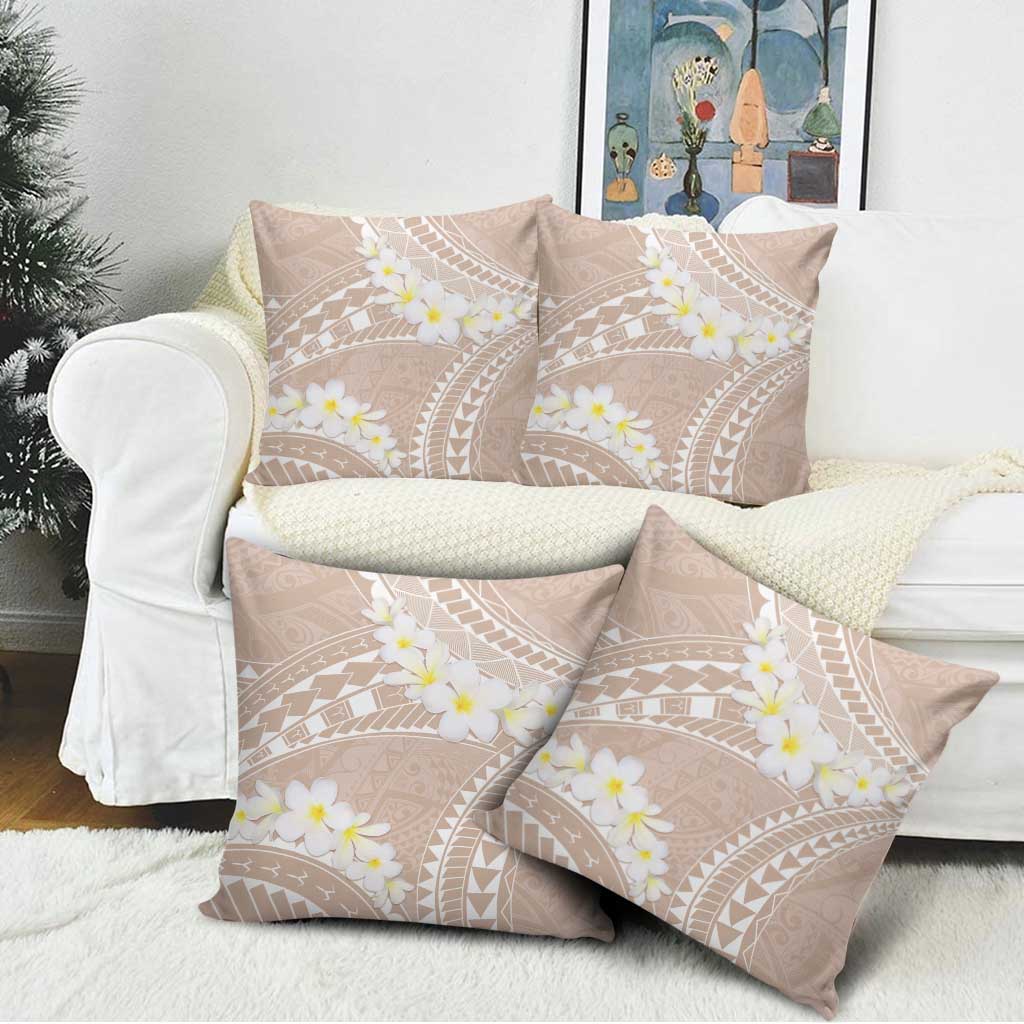 Polynesian Vintage Floral Pillow Cover Beige Motifs - Polynesian Pride