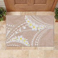Polynesian Vintage Floral Rubber Doormat Beige Motifs LT7 Beige - Polynesian Pride