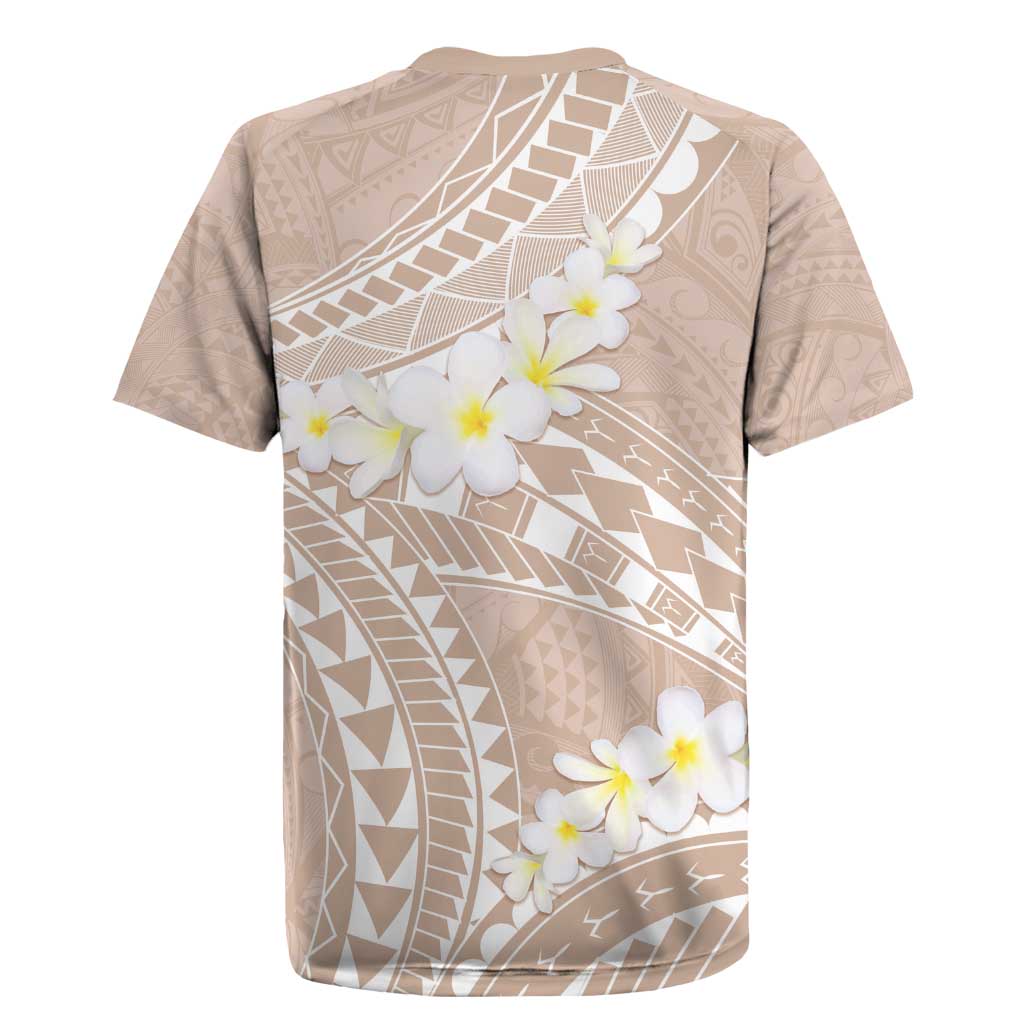 Polynesian Vintage Floral Rugby Jersey Beige Motifs LT7 - Polynesian Pride